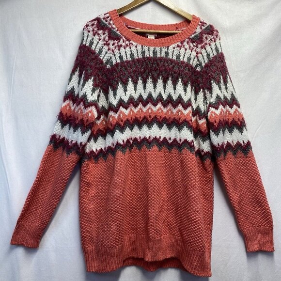 Mossimo Sweaters - Mossimo Supply Co. Knit Crewneck Pullover Sweater Women XXL Metallic Coral Multi